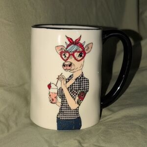 ⭐3/$21⭐Signature Black and White Dining Mug with Retro Charm